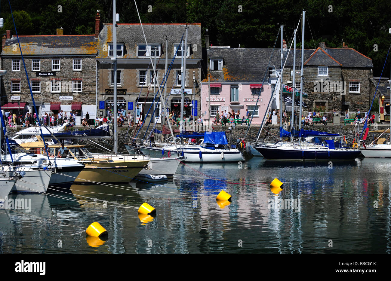 The harbour at Padstow, the home of TV chef Rick Stein, in North Cornwall, UK Stock Photo