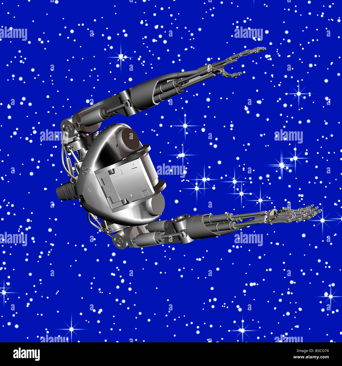 computer generated fictional spacecraft in starry sky Stock Photo Alamy