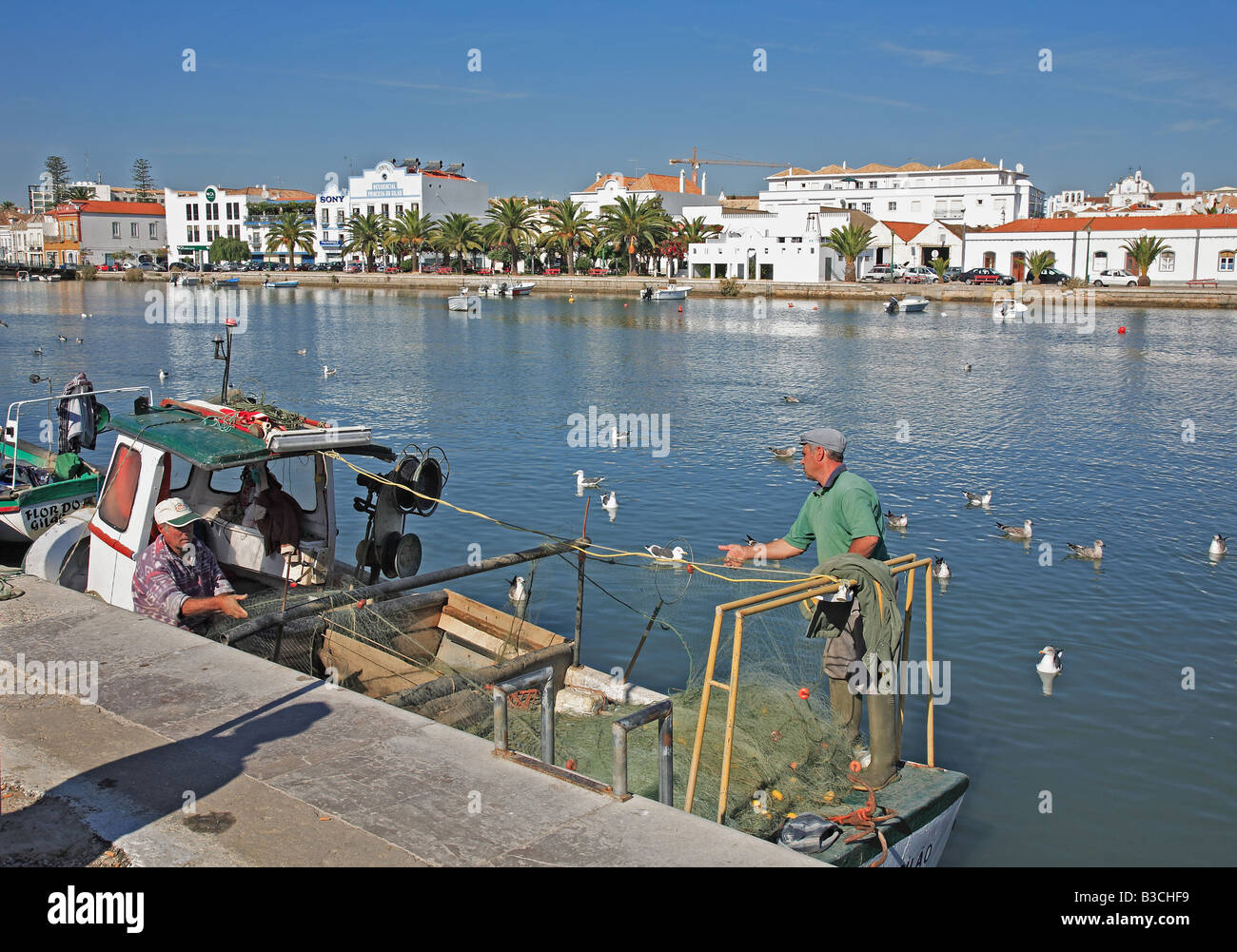 fishing boats at the Gilao Tavira Algarve Portugal Stock Photo