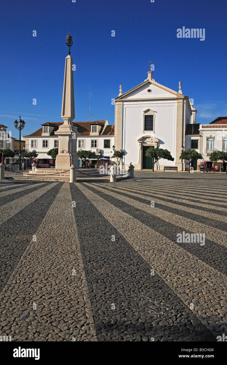 place Praca do Marques de Pombal at Vila Real de Santo Antonio Algarve Portugal Stock Photo