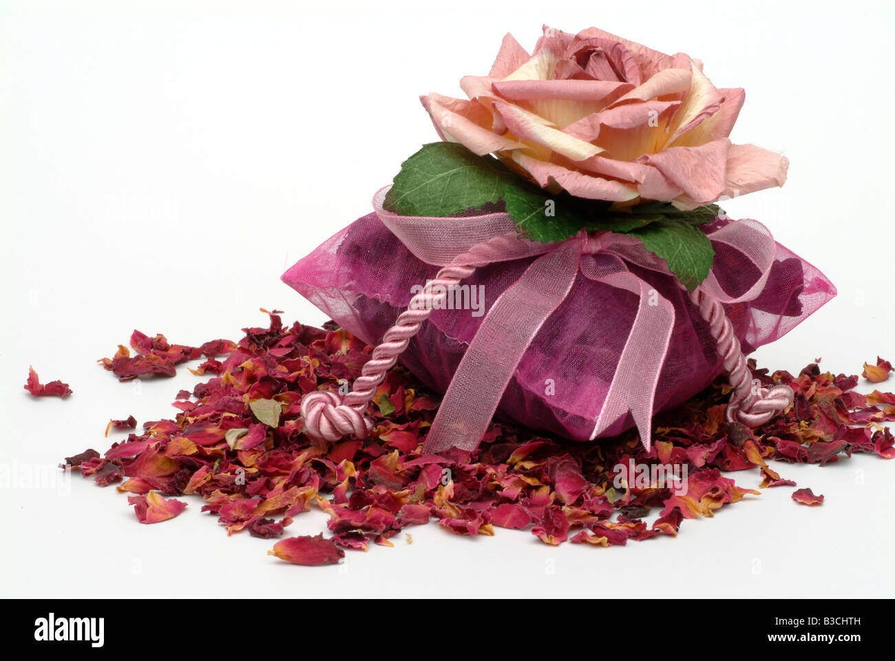 aromatic therapy scent of dried roseblossoms Stock Photo