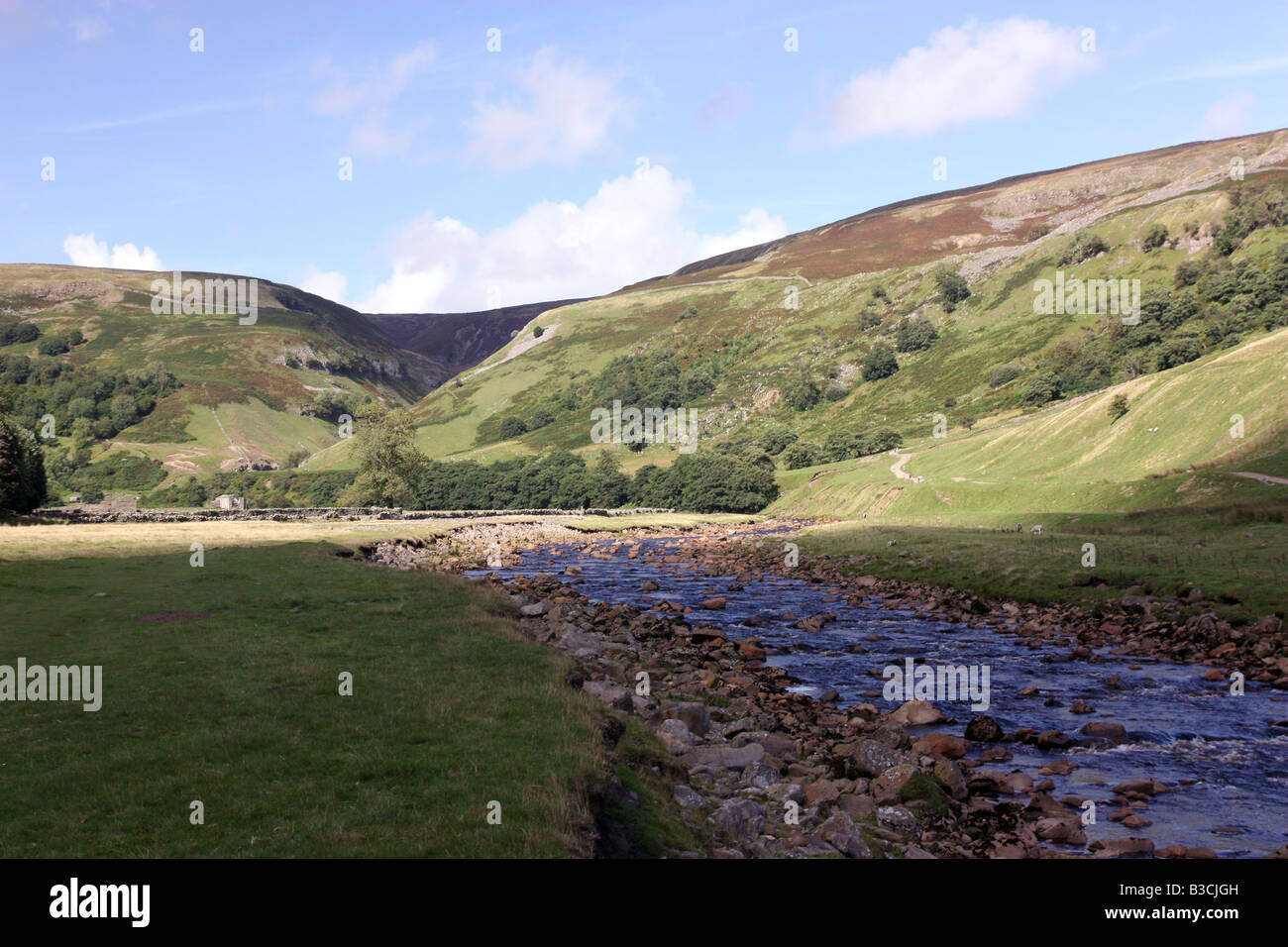 River Swale viewed from walk between Muker and Keld Stock Photo