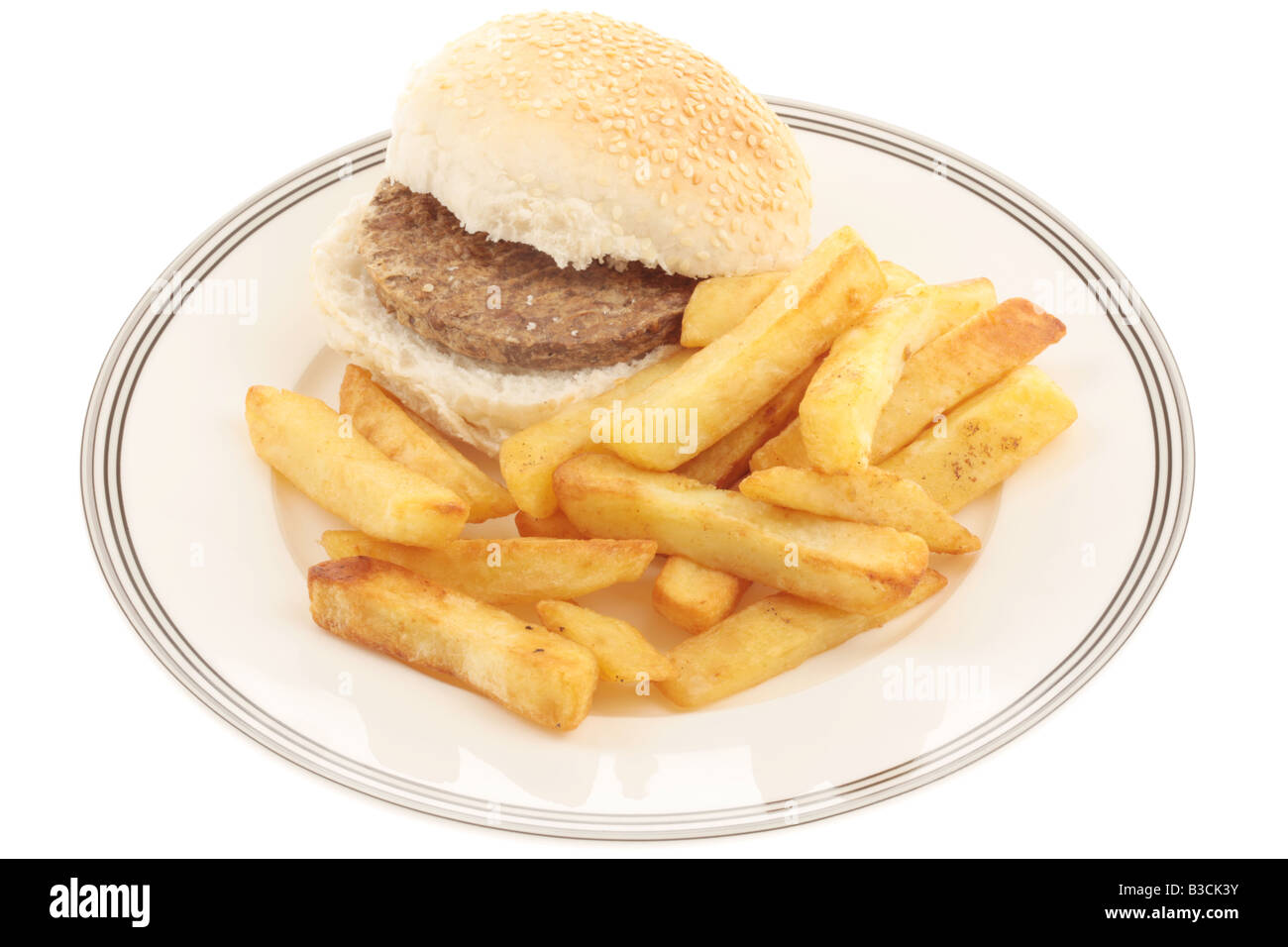 Vegetarian Quorn Burger and Chips Stock Photo Alamy