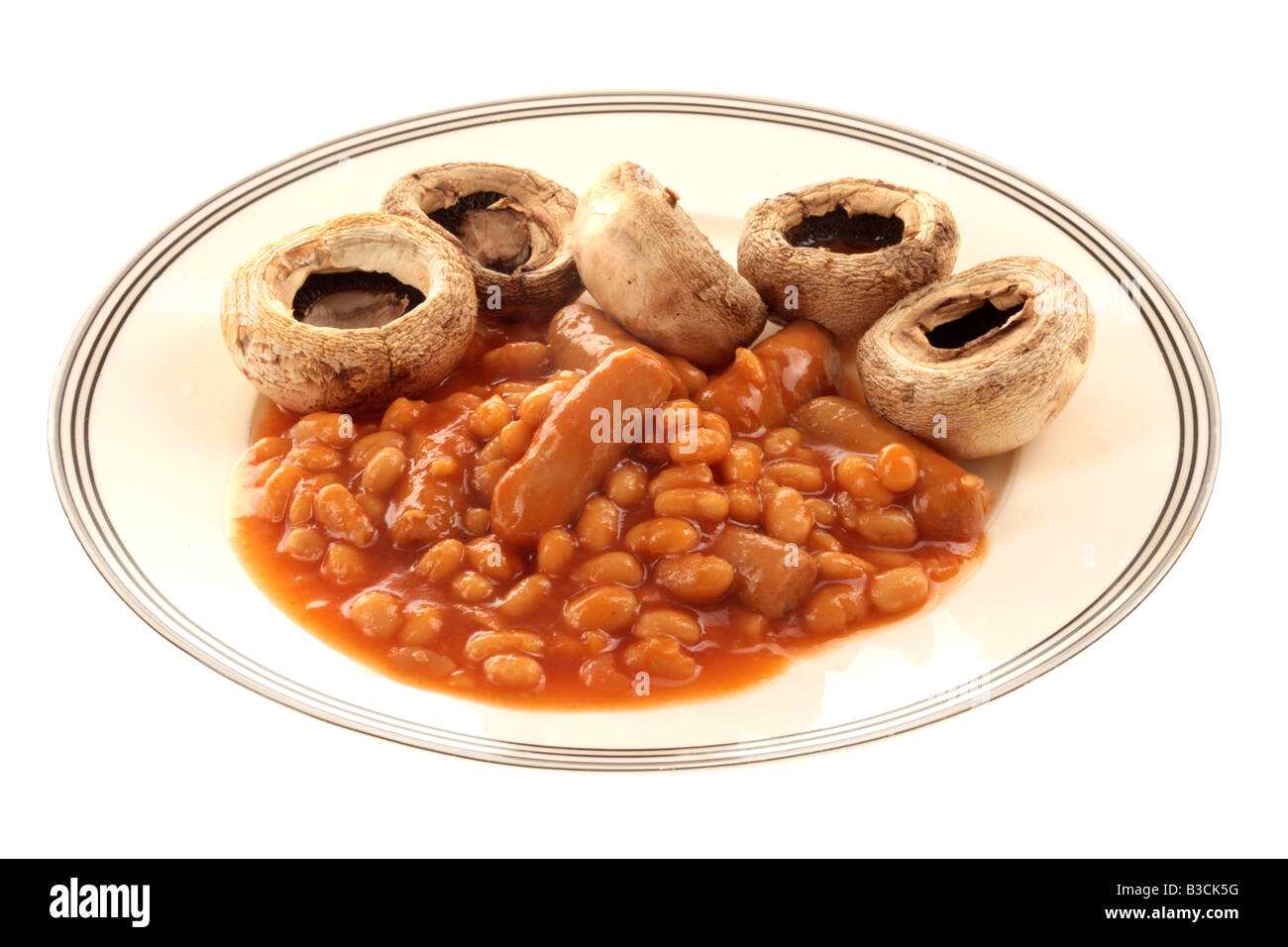 Baked Beans And Mushrooms Stock Photo Alamy