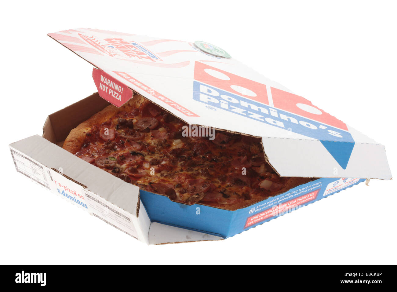 Meat Pizza In Delivery Box Stock Photo