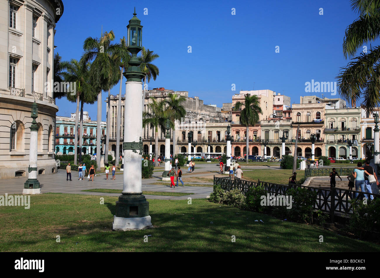 Parque Central at the Boulevard Paseo de Marti near the Capitol Havanna Havana Habana Kuba Stock Photo