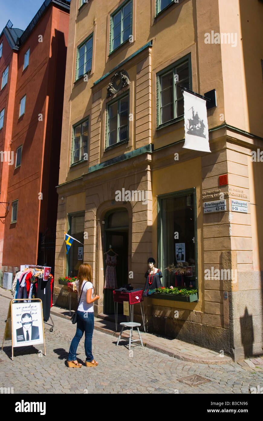 Clothing shop Gamla Stan old town Stockholm Sweden Europe Stock Photo ...