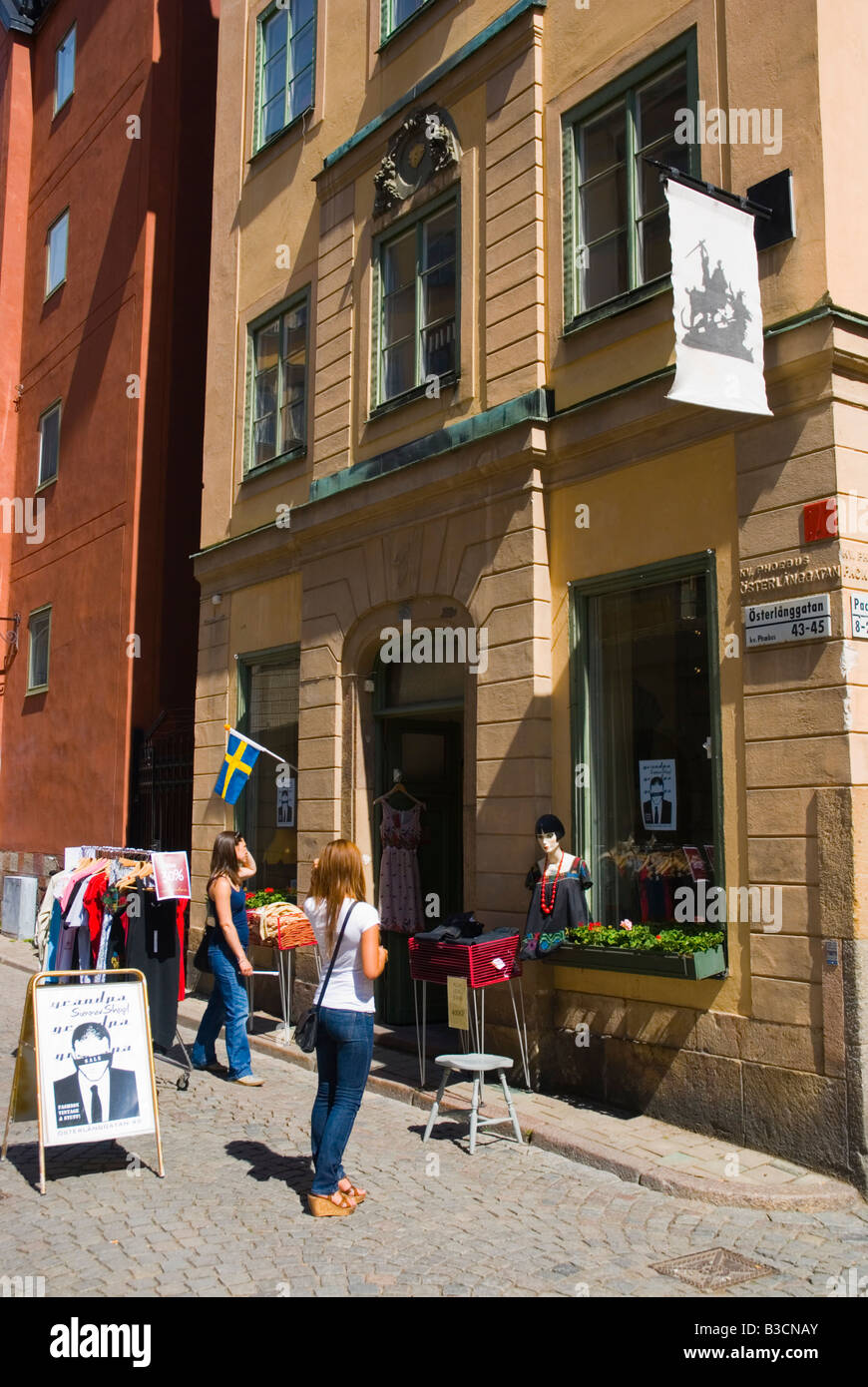 Clothing shop Gamla Stan old town Stockholm Sweden Europe Stock Photo ...