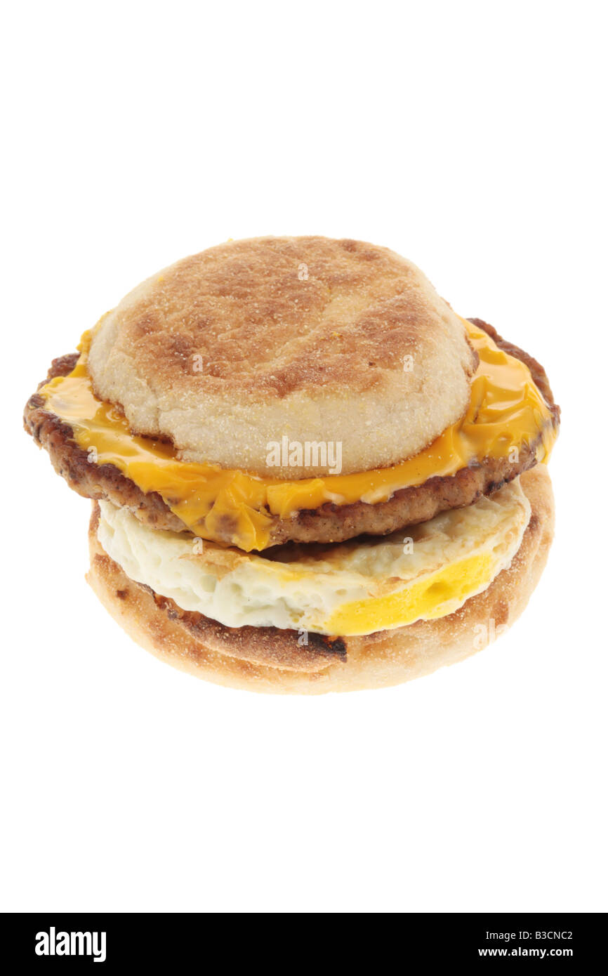 Sausage and Egg Muffin Breakfast Bun Stock Photo Alamy