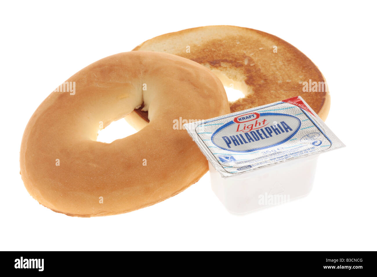 Toasted Bagel with Soft Philadelphia Cheese Stock Photo Alamy