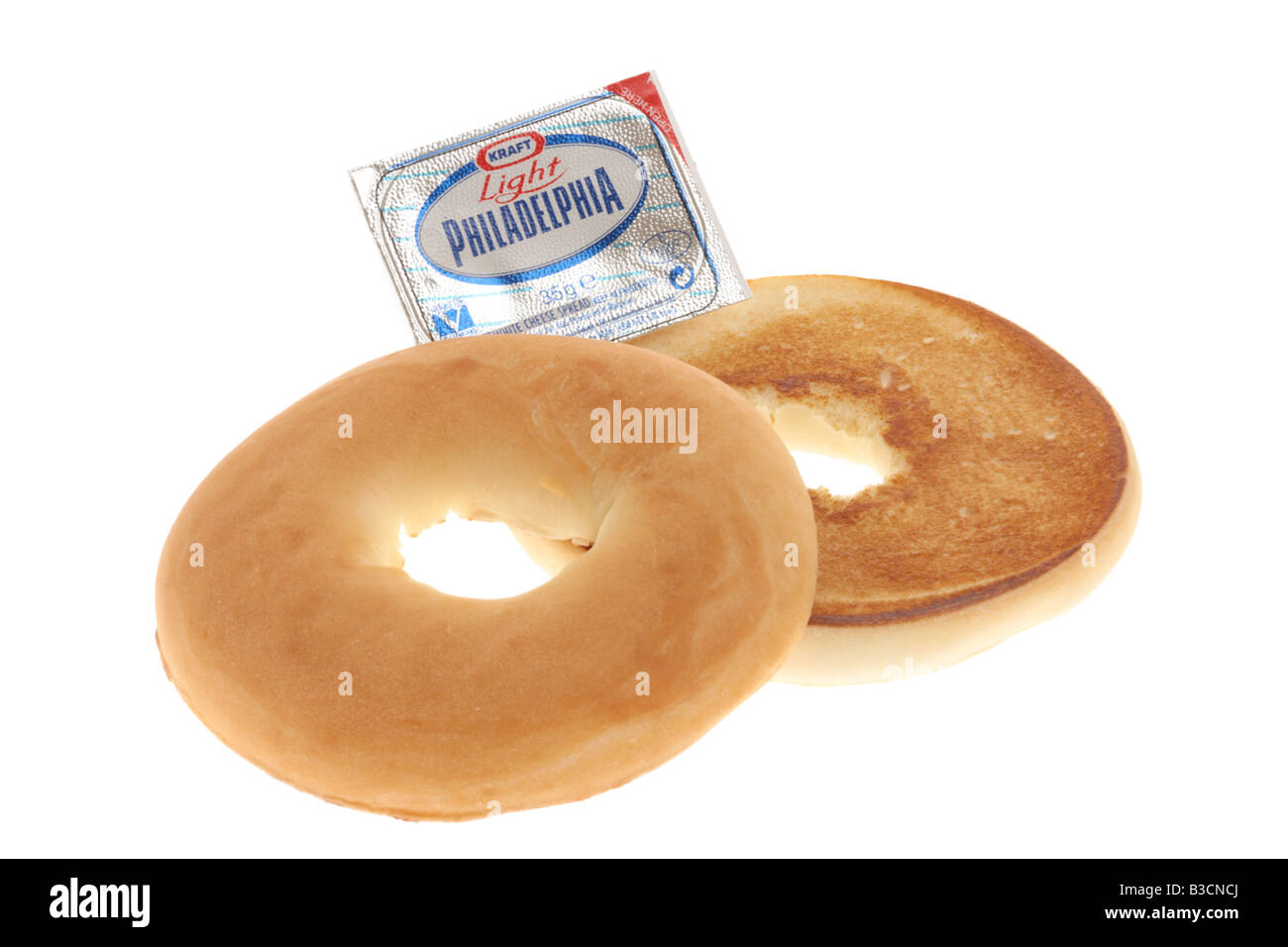 Toasted Bagel with Soft Philadelphia Cheese Stock Photo Alamy