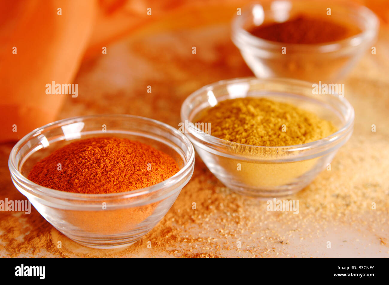 Variety of spices, close up Stock Photo