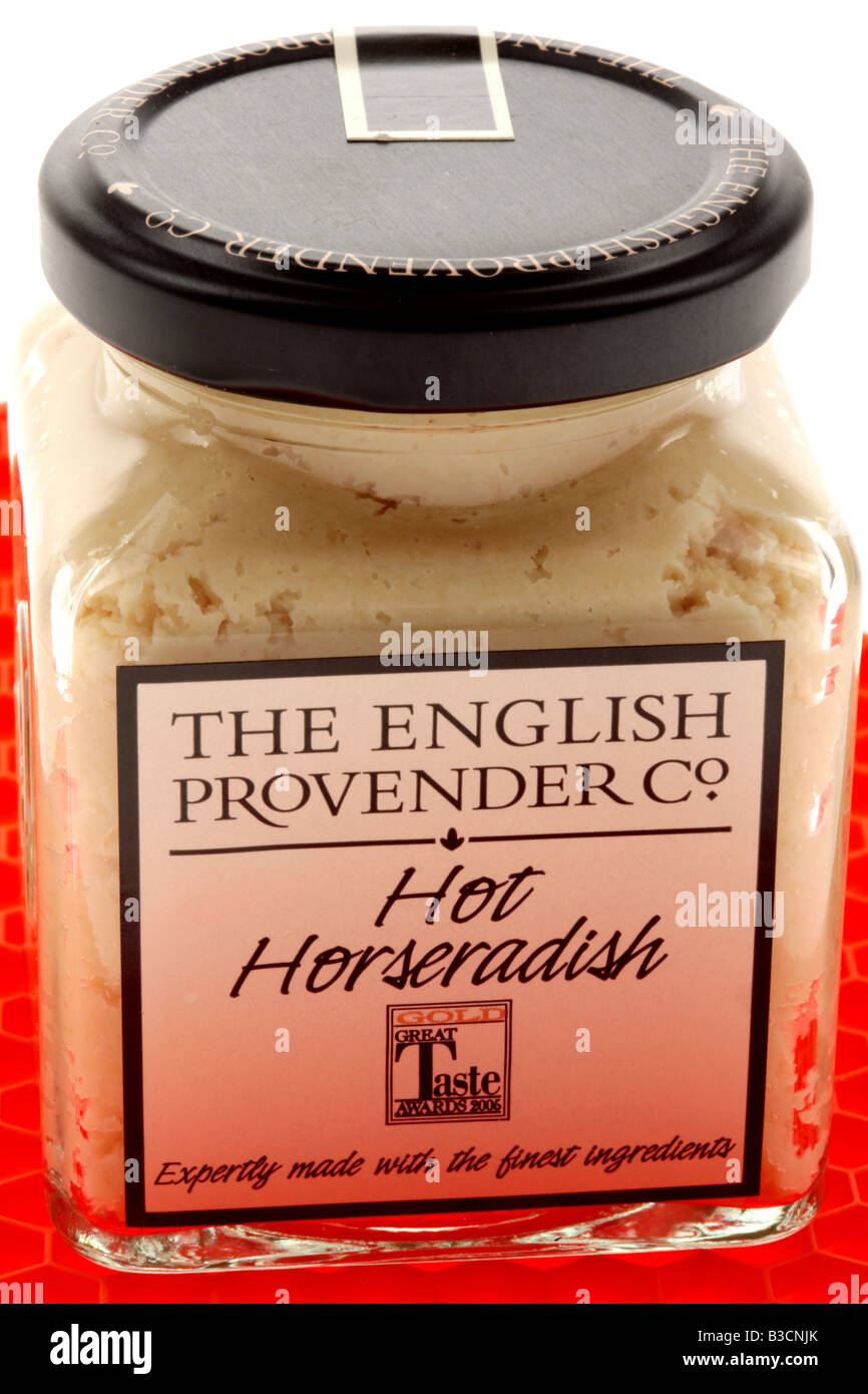 Bottle of Hot Horseradish Sauce Stock Photo Alamy