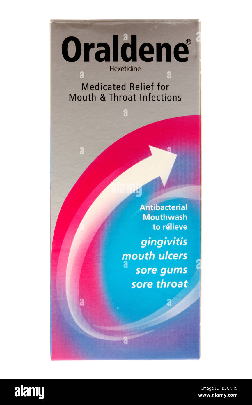 Oraldene Medicated Mouthwash Stock Photo Alamy