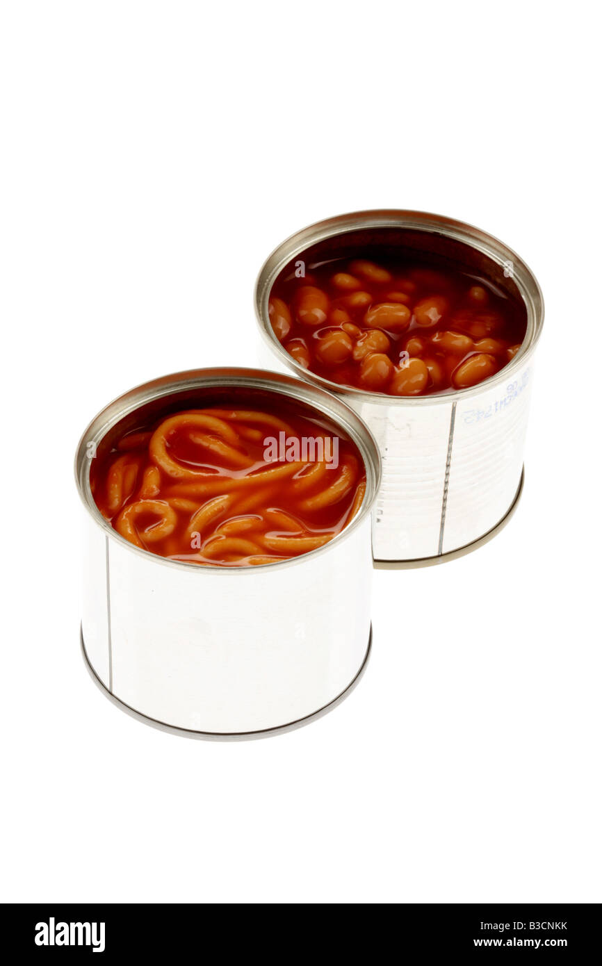 Tin Of Baked Beans And Spaghetti Stock Photo Alamy
