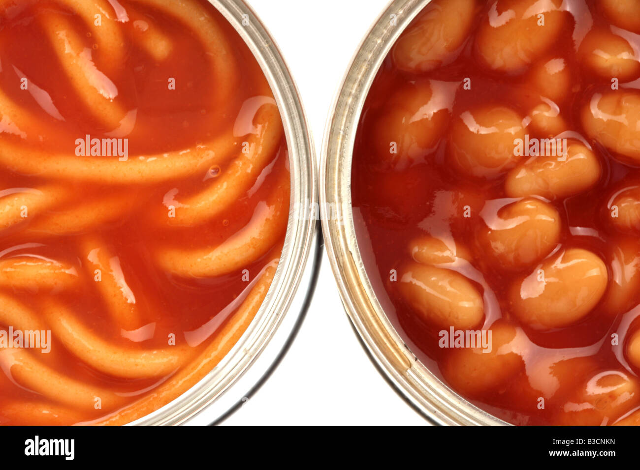 Tin Of Spaghetti And Baked Beans Stock Photo Alamy