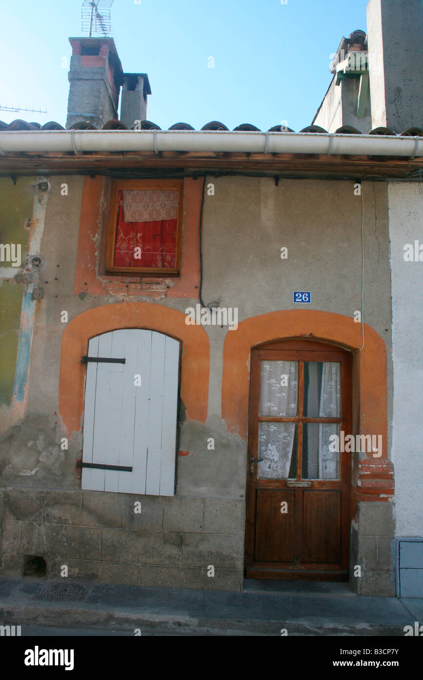 French terraced house painted No.26 Stock Photo Alamy