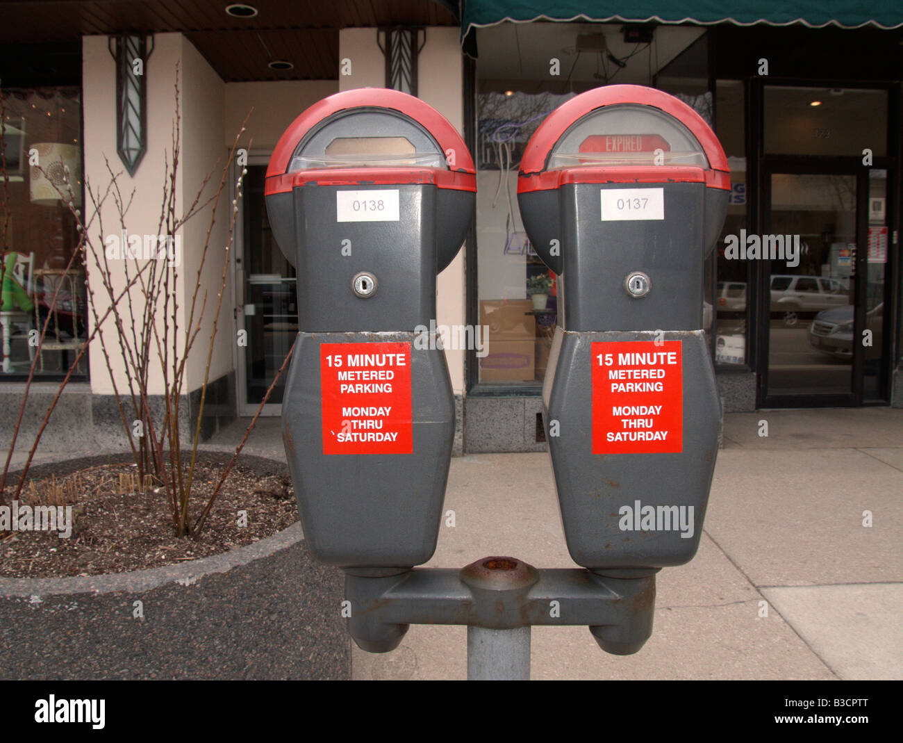 Parking meter. Oak Park. Cook County. Illinois. USA Stock Photo