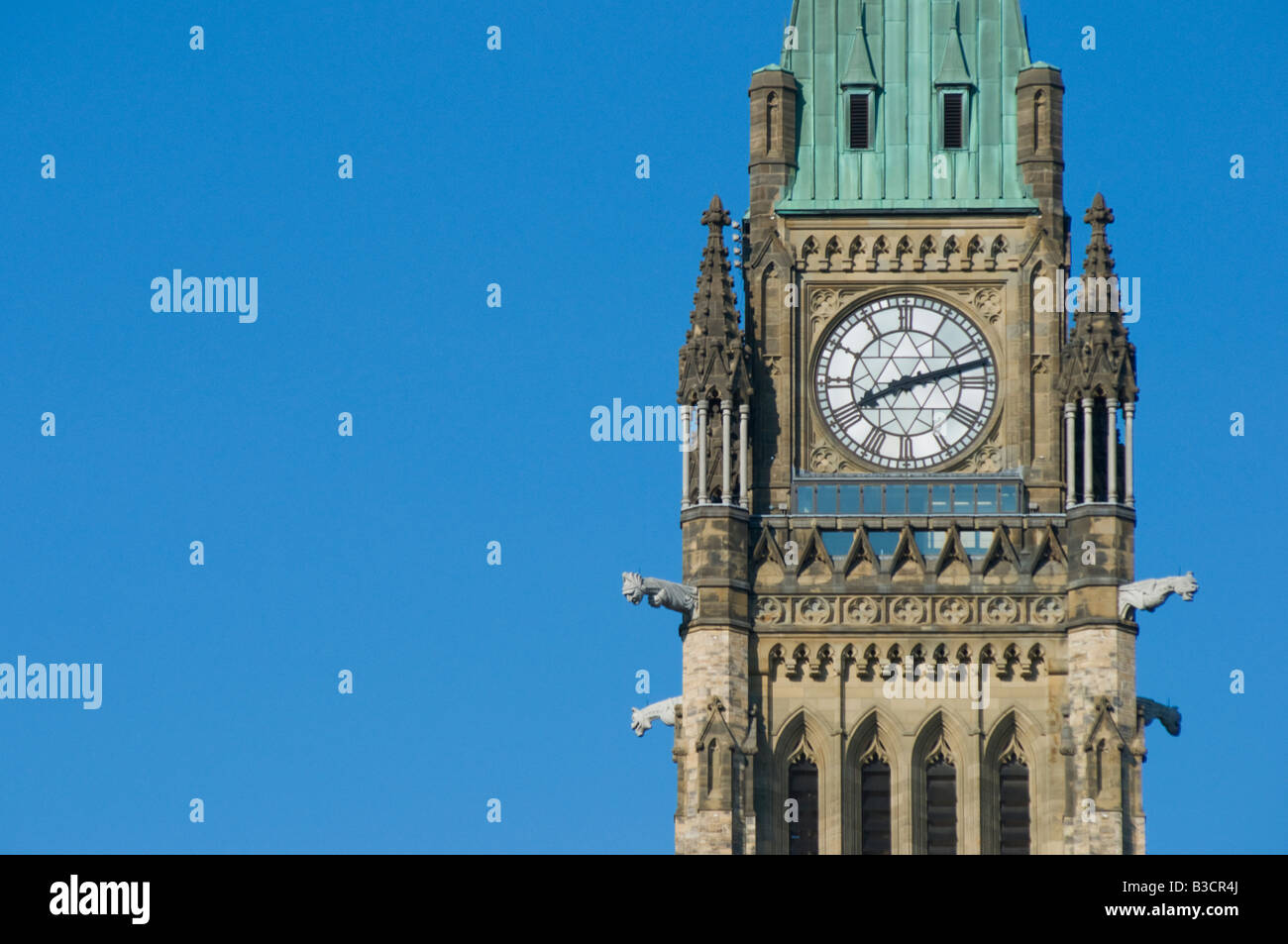 The Peace Tower at Parliament Hill Ottawa Ontario Canada Stock Photo