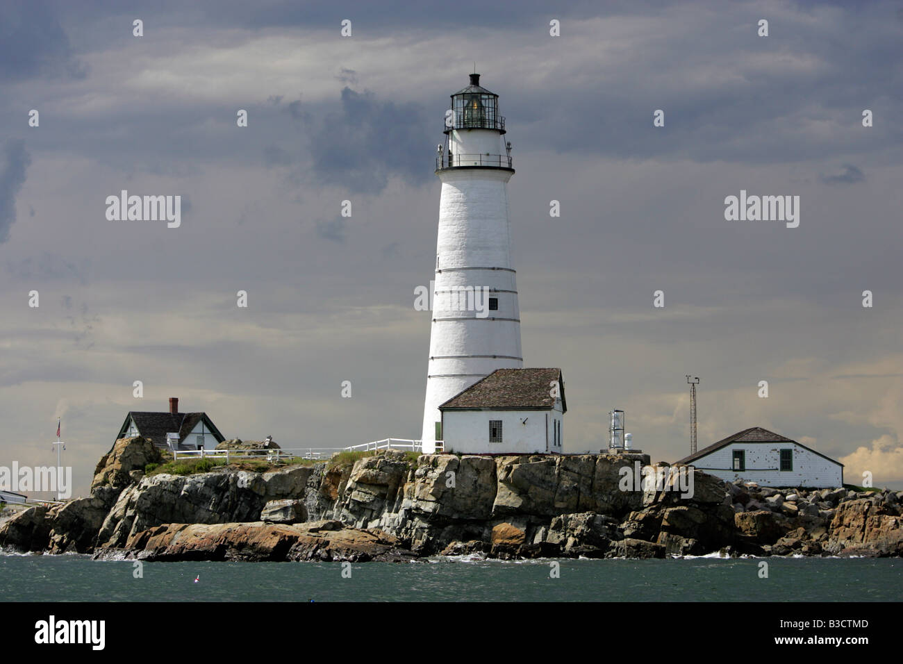 Boston Light on Little Brewster Island in Boston Harbor Stock Photo - Alamy