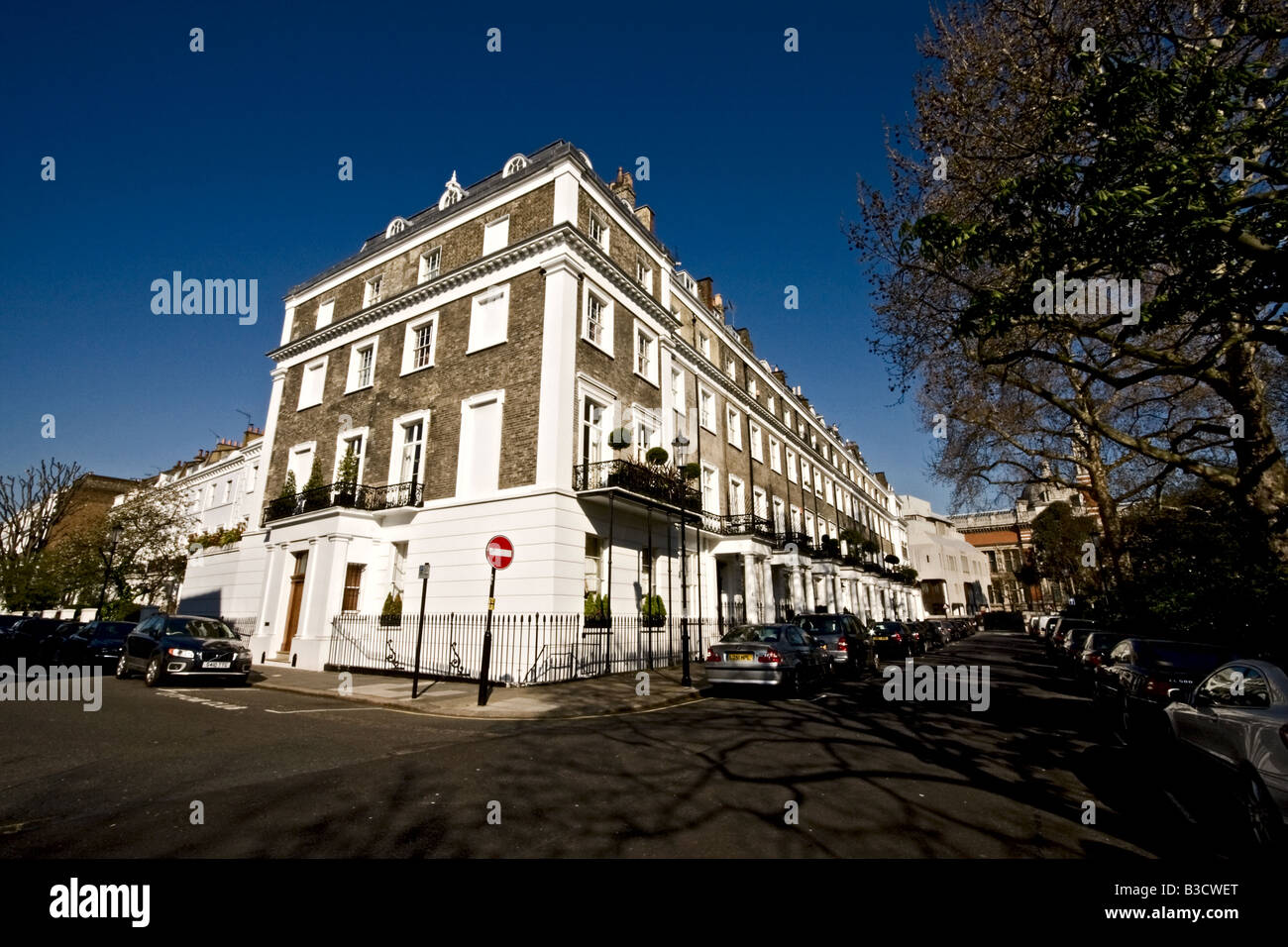 London terrace houses in South Kensington Stock Photo
