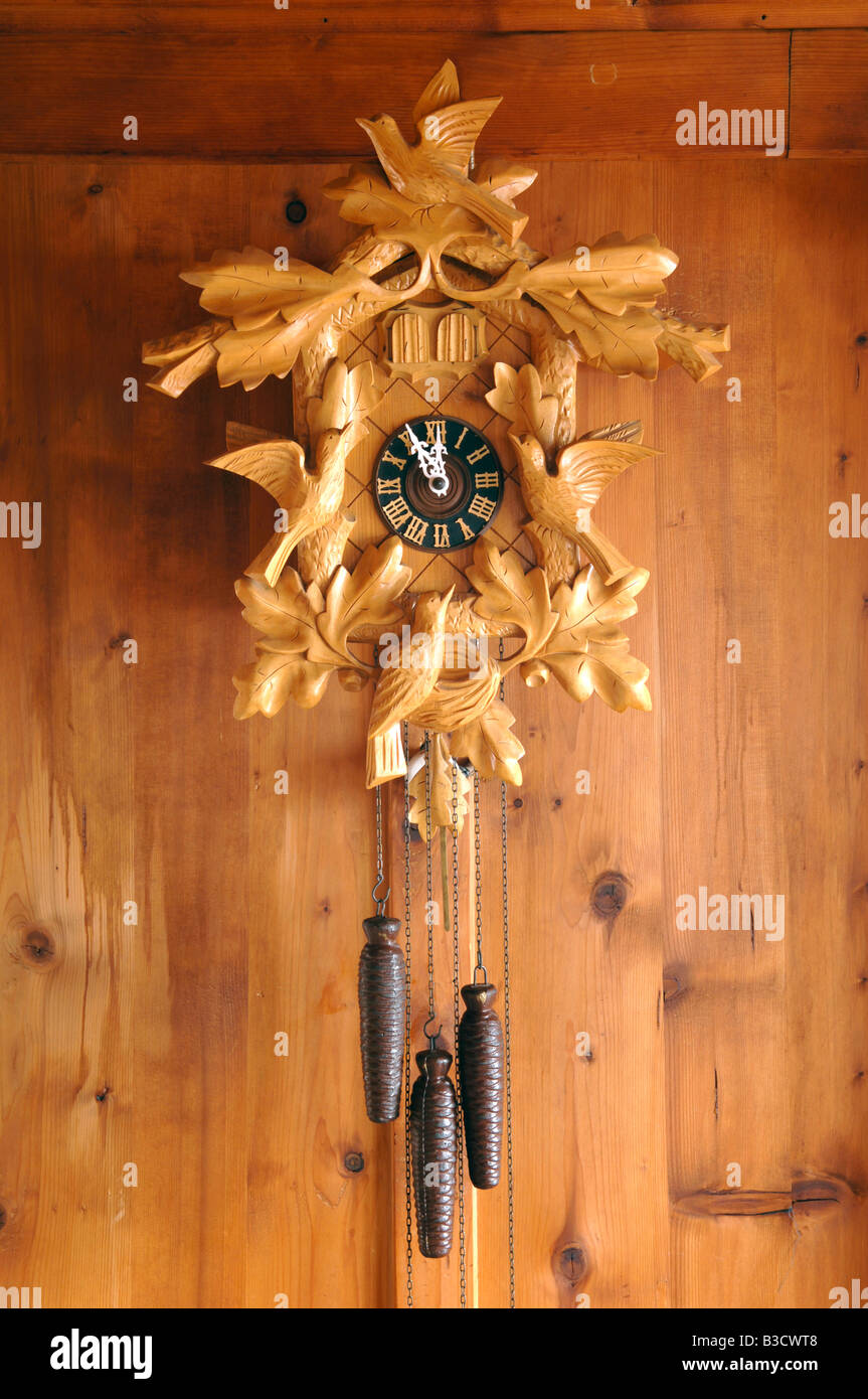 Cuckoo clock on a wall Stock Photo Alamy