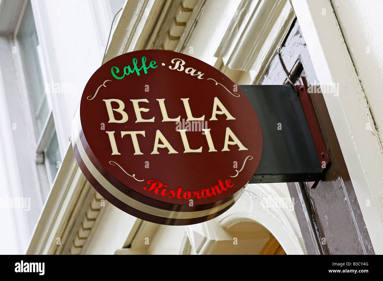 Bella Italia restaurant sign Stock Photo
