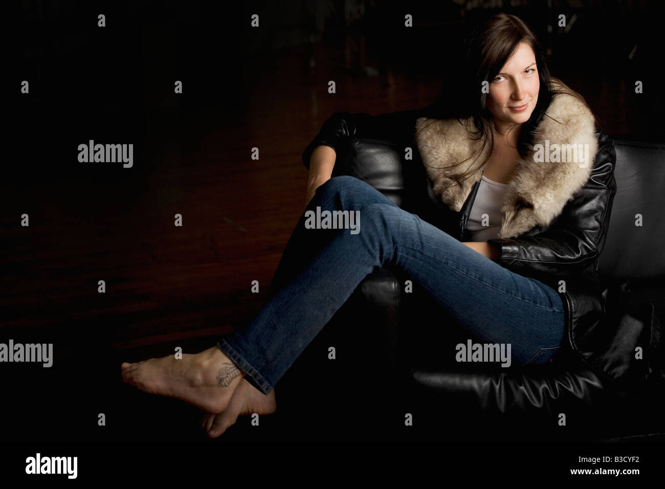 Young woman staring Stock Photo