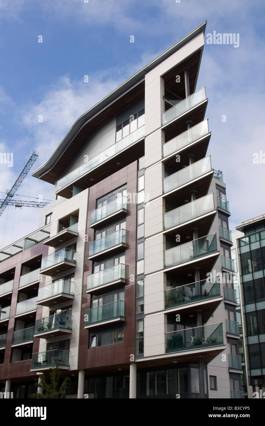 grand canal square hirise residential flats Dublin City Centre Ireland