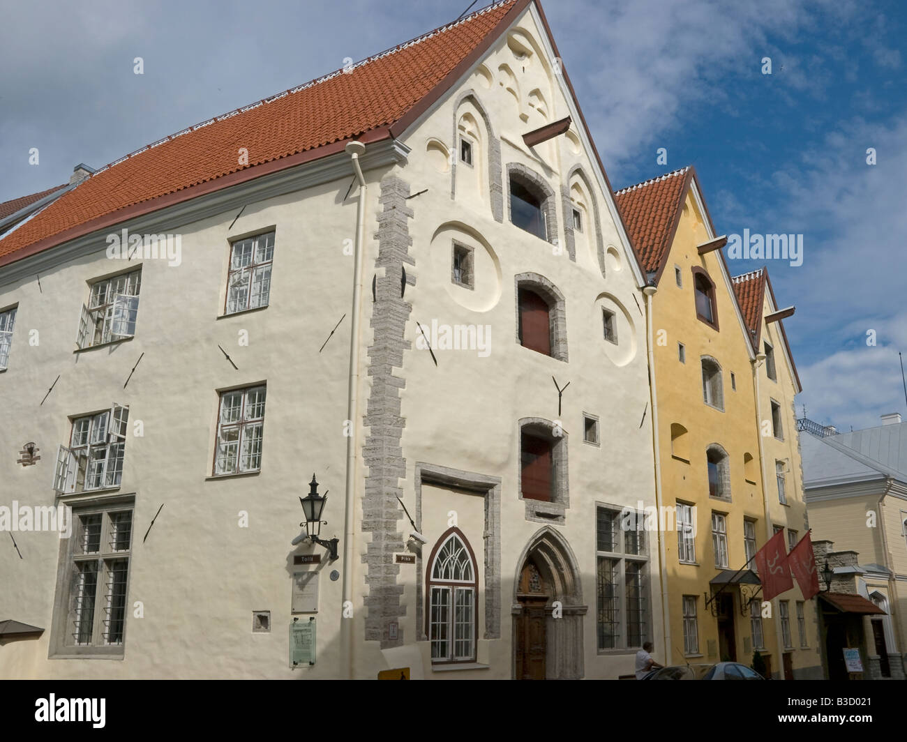 the Three Sisters Merchants Houses in Pikk tänav in the old town area in Tallinn, Estonia Stock Photo