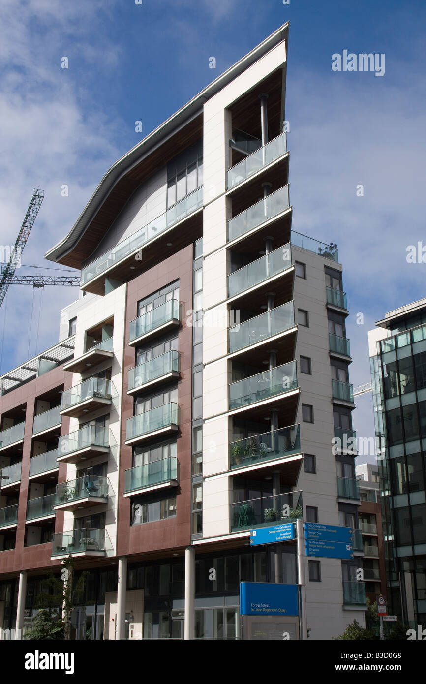 grand canal square hirise residential flats Dublin City Centre Ireland