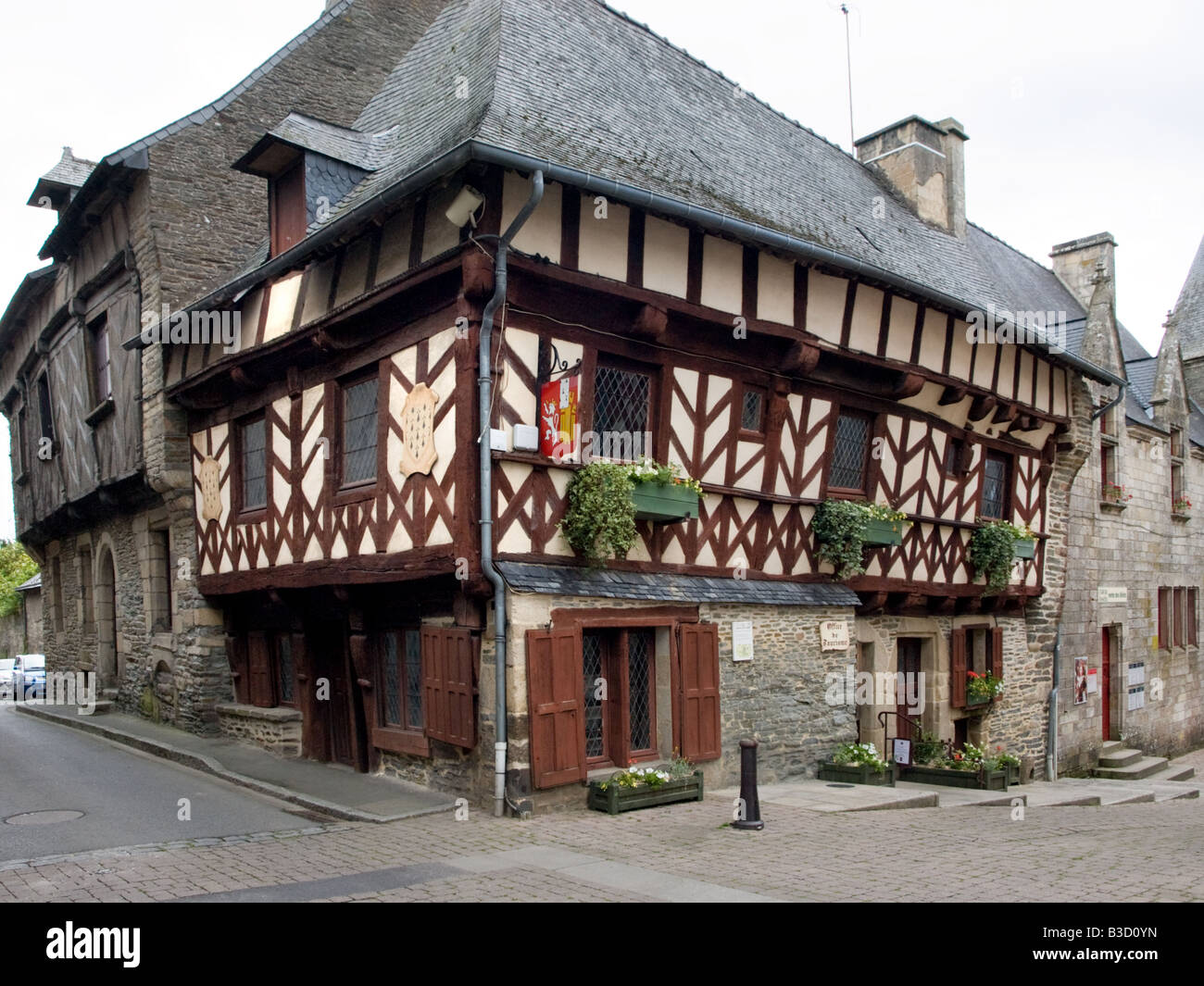 The Office de Tourisme in Josselin, Morbihan, Brittany, France Stock Photo