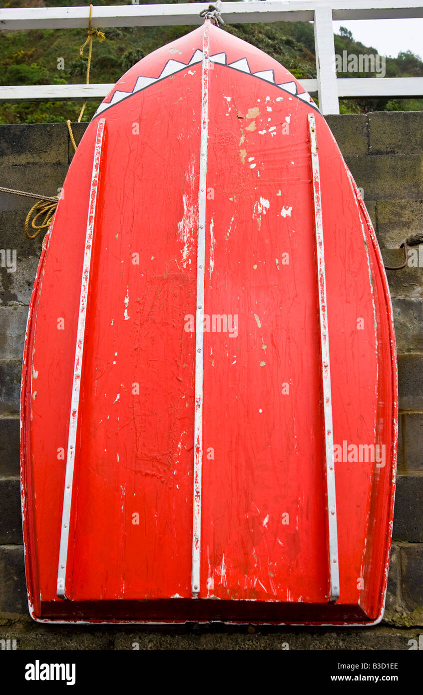 Red Dinghy in New Zealand Stock Photo Alamy
