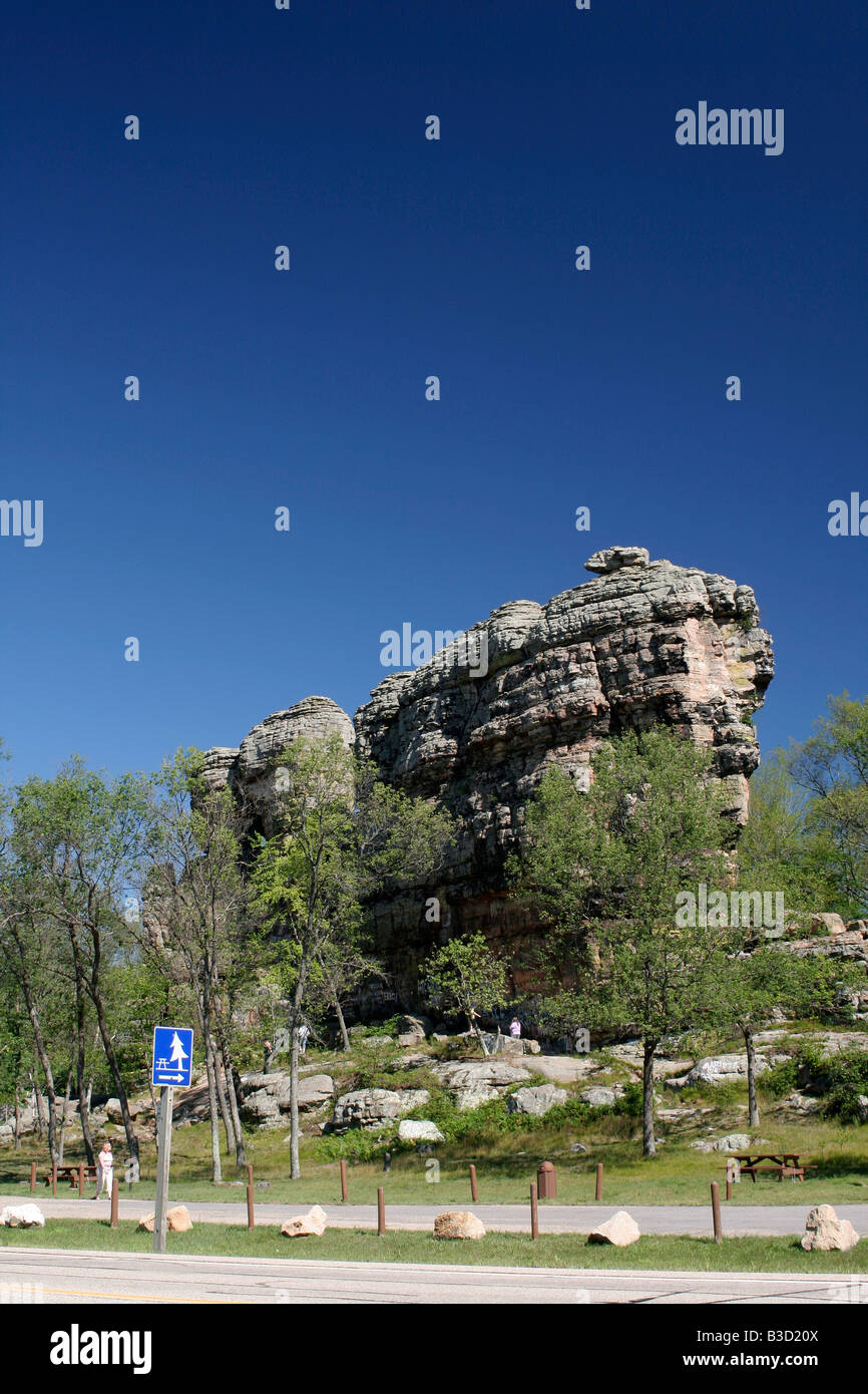 Ship Rock rest area one of central Wisconsin s castillated mounds Stock