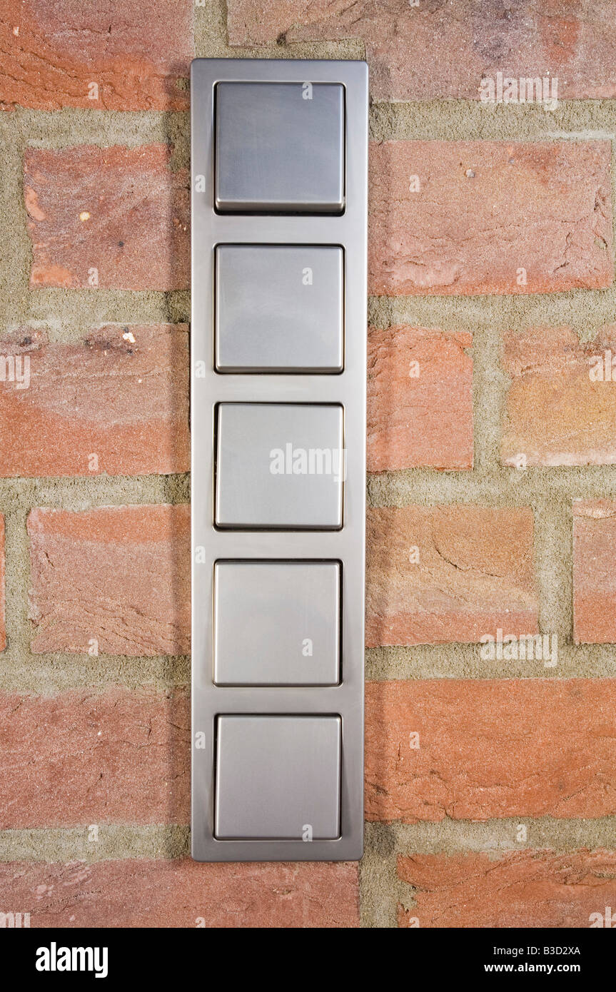 Light switch on wall Stock Photo Alamy