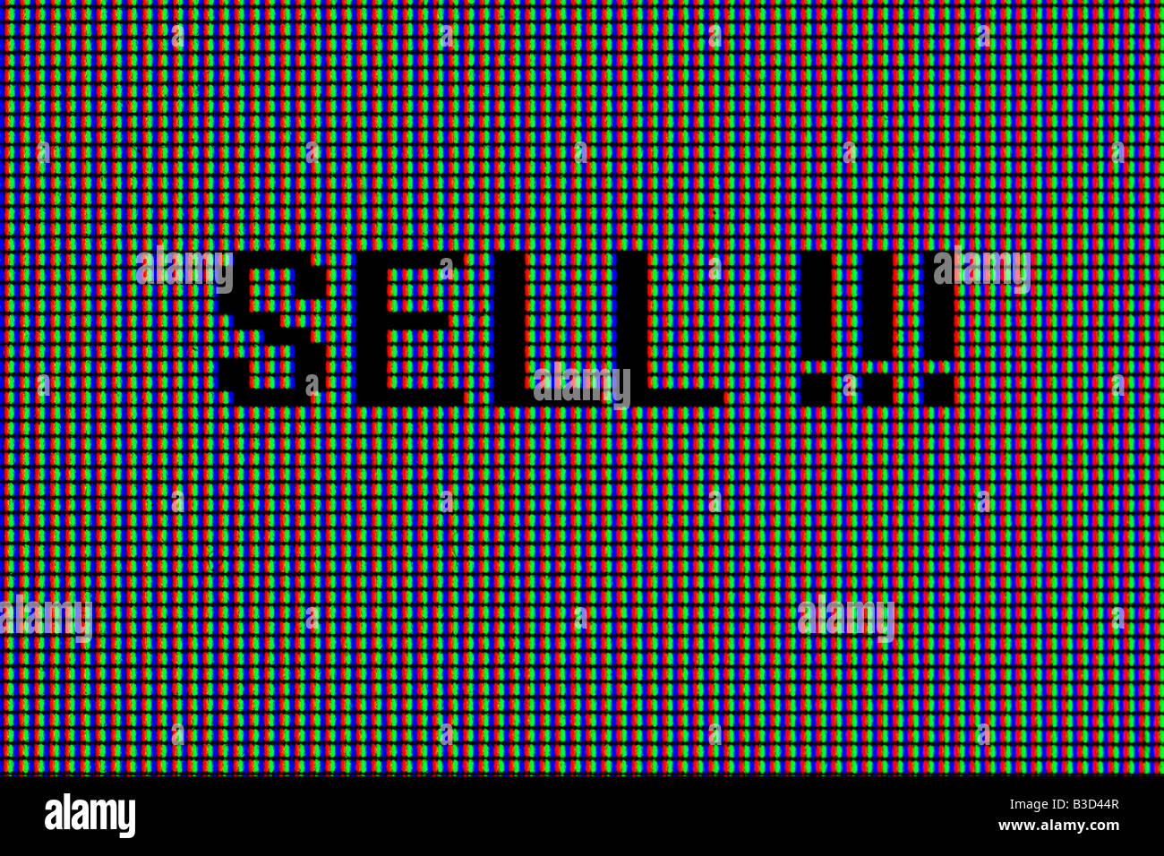 SELL extreme macro shot of a LCD computer monitor, RGB pixels visible Stock Photo