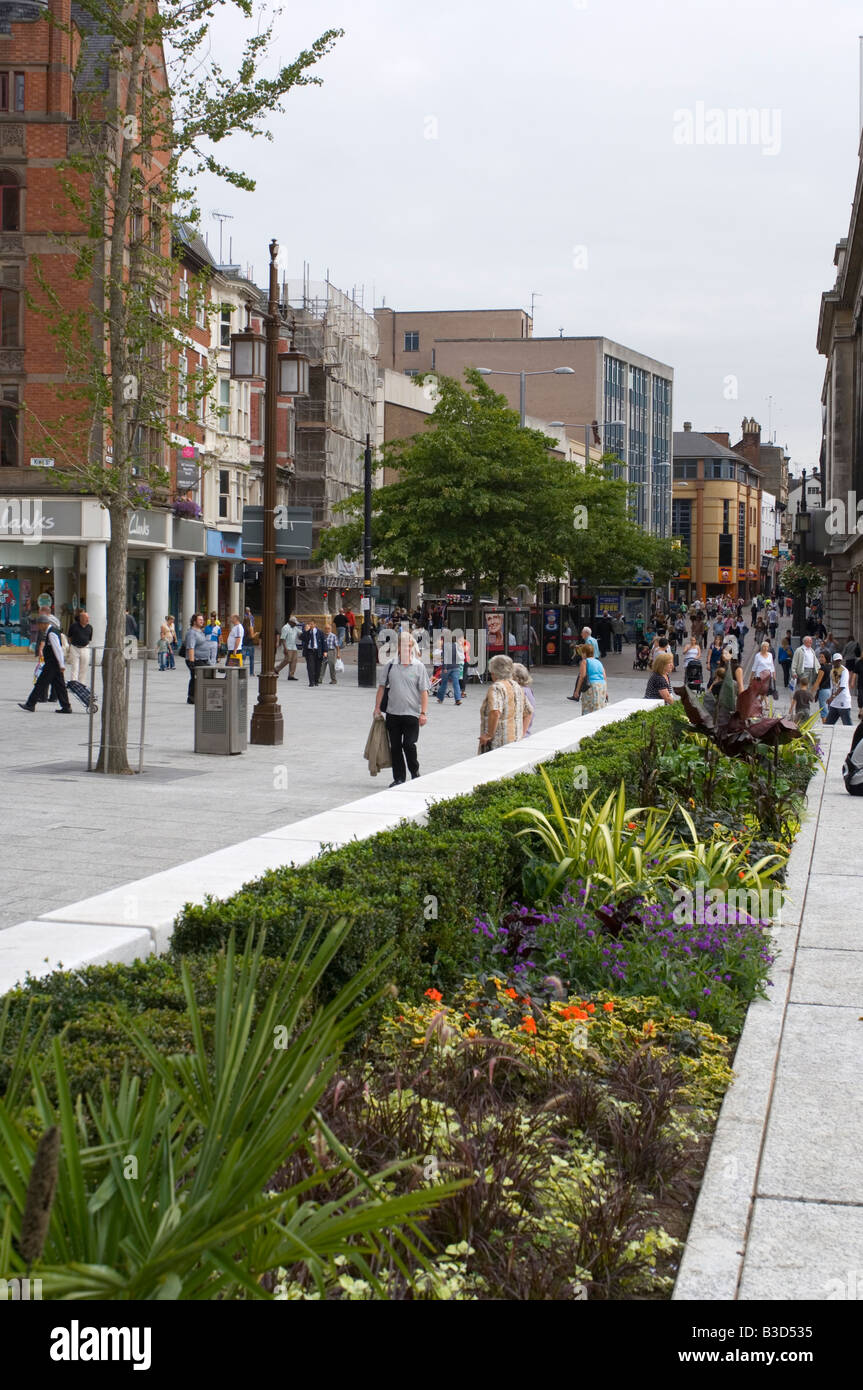 Nottingham city centre; pedestrian area Stock Photo Alamy