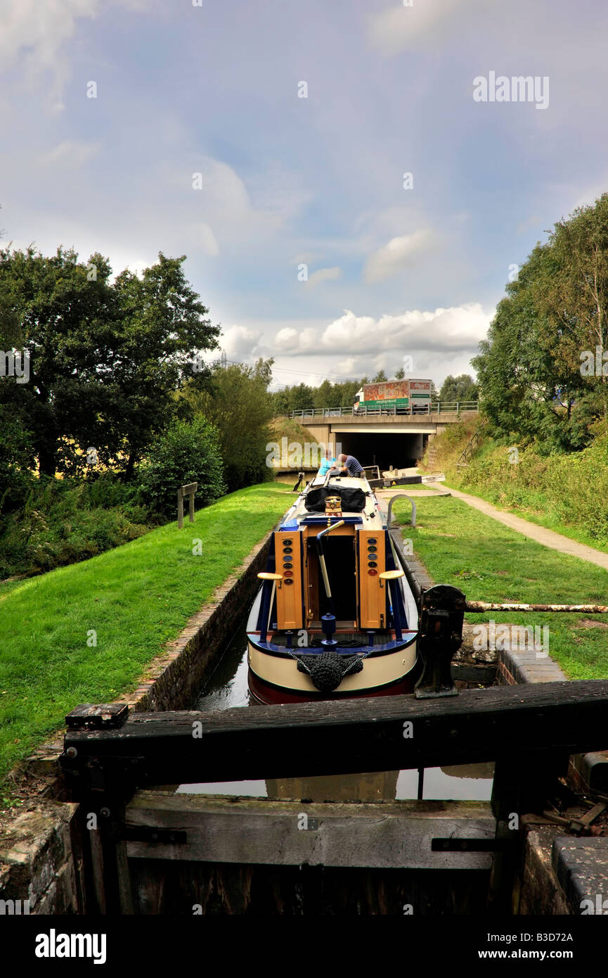 stratford upon avon canal lapworth flight of locks warwickshire midlands england uk Stock Photo