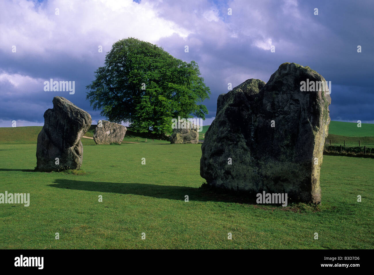 Standing stones at Avebury, Wiltshire, England. Stock Photo