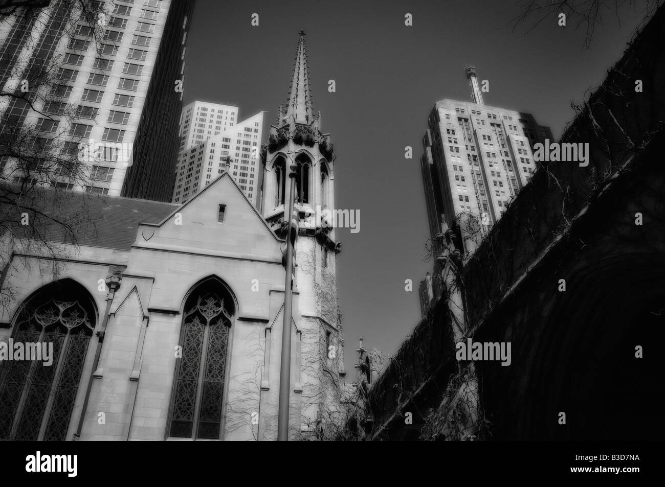 Exterior view gothic revival Black and White Stock Photos & Images - Alamy