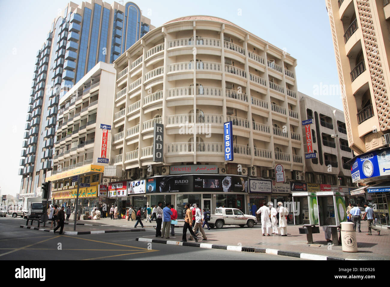 Street scene in Deira Dubai United Arab Emirates Stock Photo