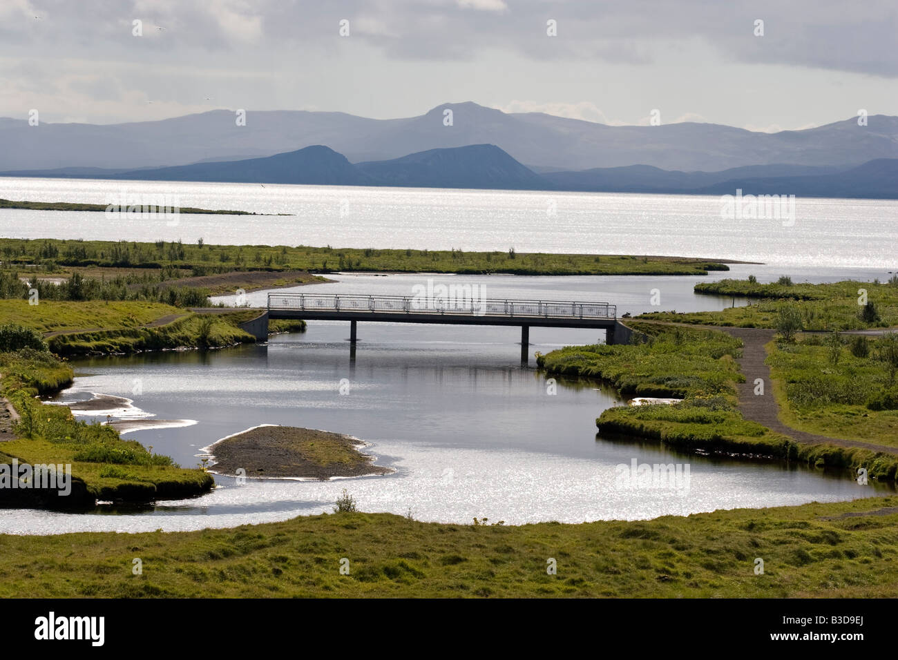 Thingvellir lake,  geographical rift between Europe and North America, Iceland Stock Photo