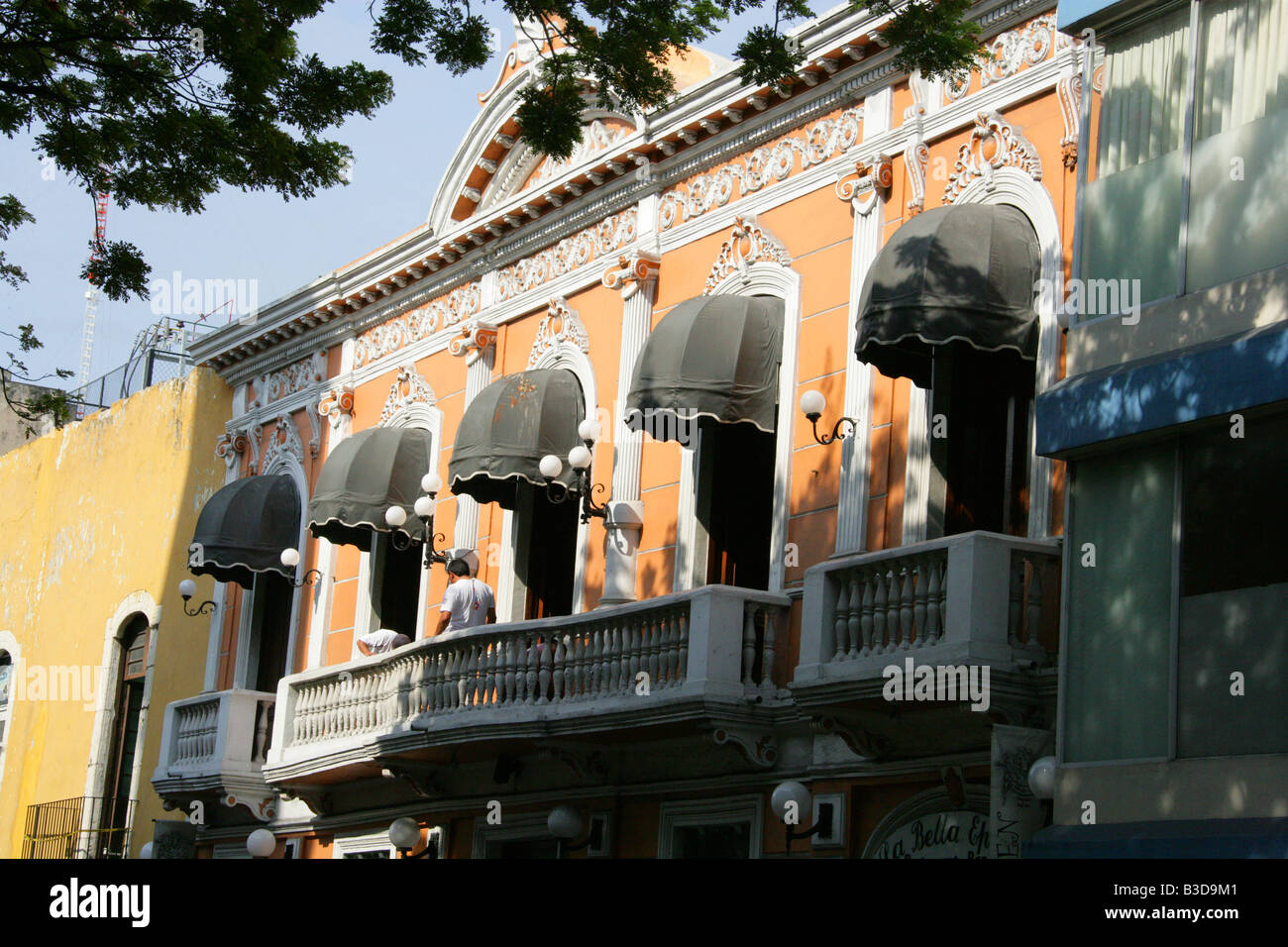 Spanish Colonial Style Architecture Merida Yucatan Peninsular Mexico Stock Photo