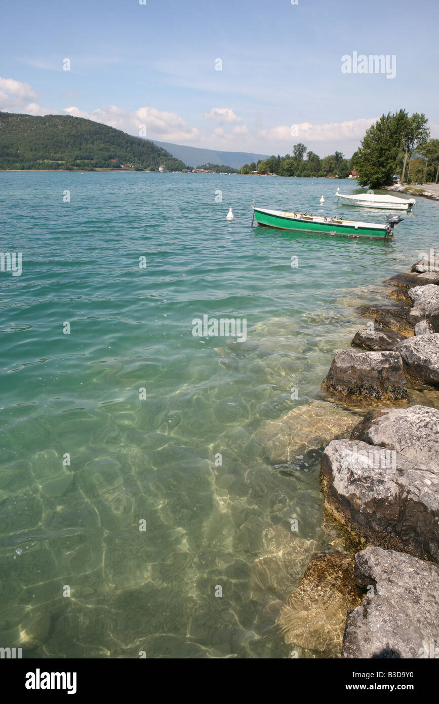 Lac Annecy Lake Annecy France Switzerland Europe Stock Photo