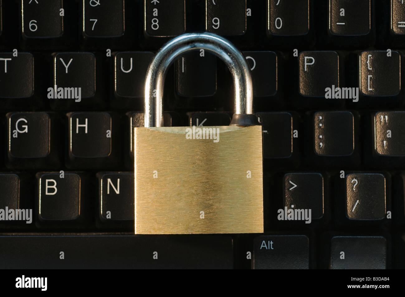 Lock on Keyboard Stock Photo Alamy