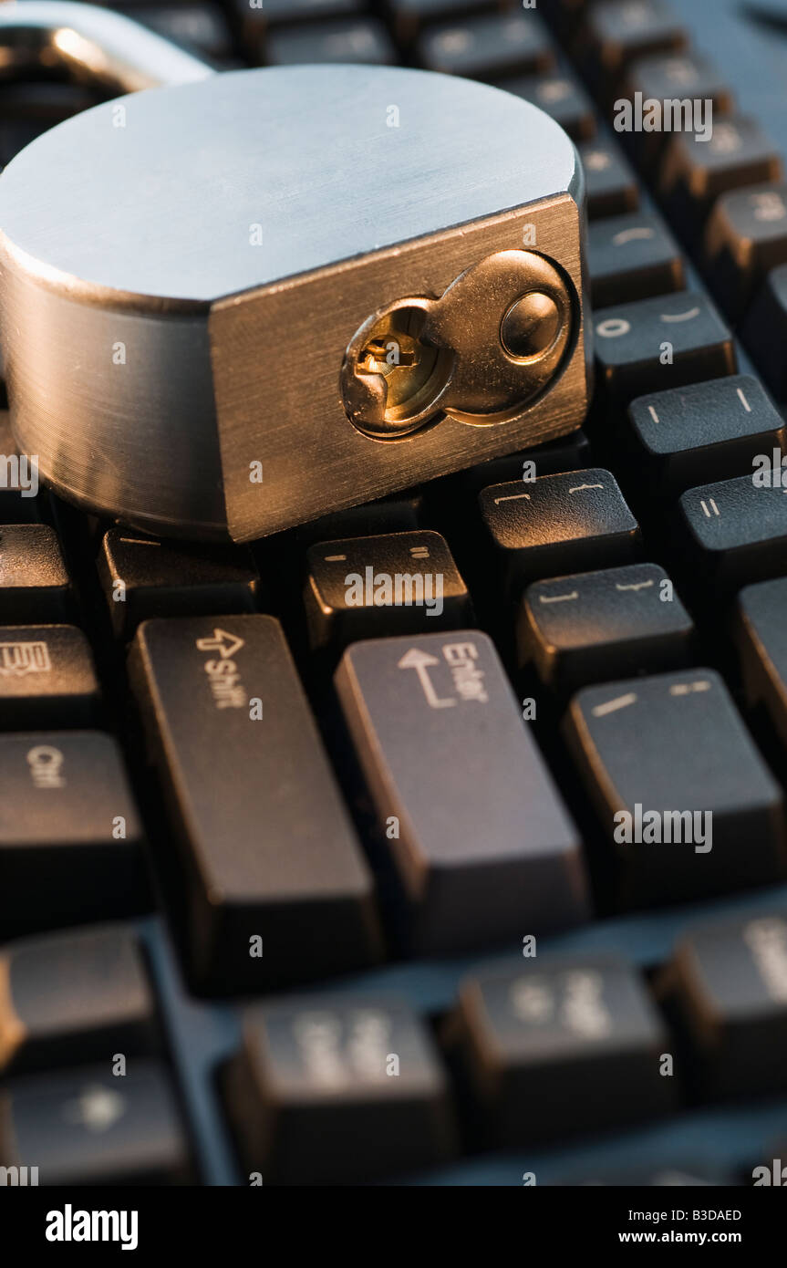 Lock on Keyboard Stock Photo Alamy