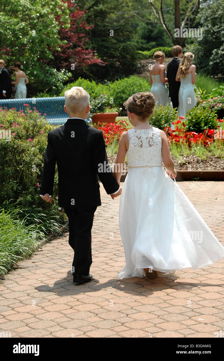 Ring Bearer and Flower Girl Stock Photo Alamy
