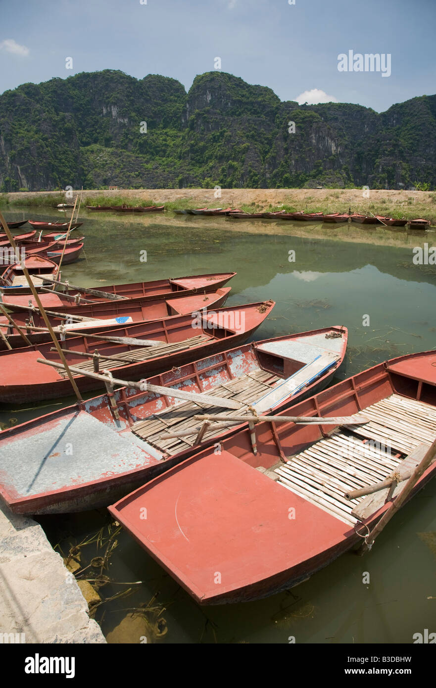 Boat rides at Ninh Binh for Tam Coc in North central Vietnam Stock Photo