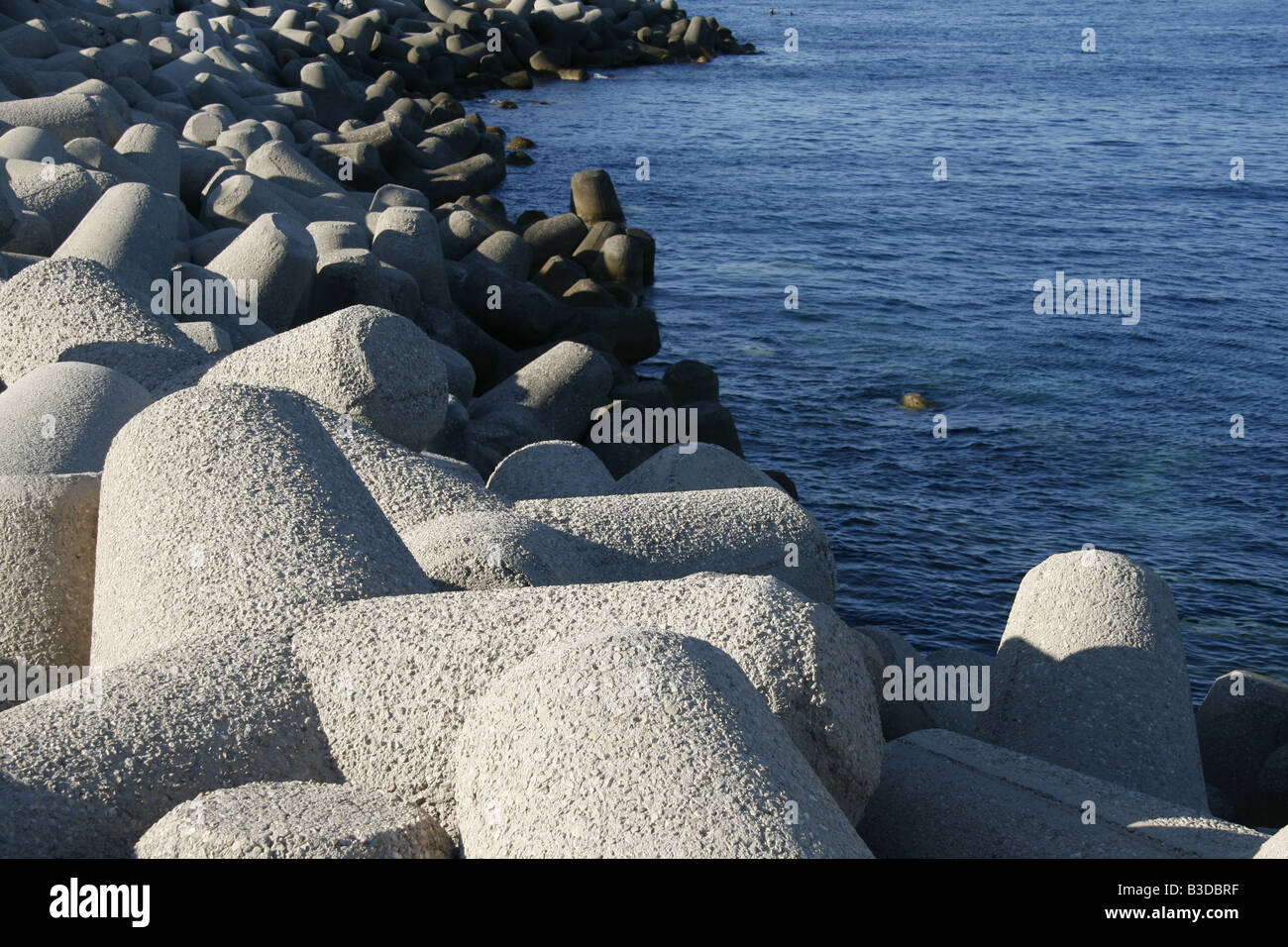 man made sea wall barrier, ventotene island italy Stock Photo Alamy
