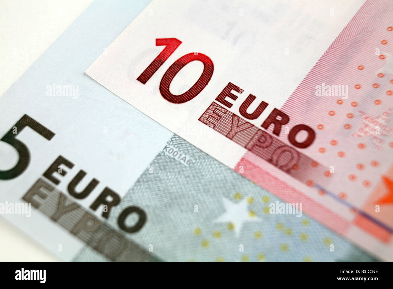 5 and10 Ten Euro Bank notes from Europe Stock Photo